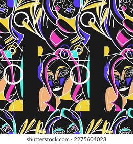 Impresionante Diseña Un Conjunto De Ilustraciones De Vectores Impulsados Por La Mano Que No Es Perfecto. Resumen minimalista de caras, manos y formas en estilo de silueta contemporáneo.