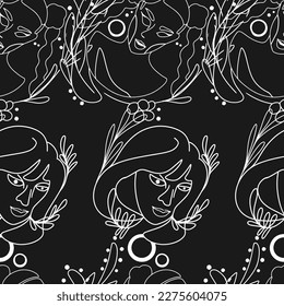 Stunning Designs Seamless Hand-Drawn Vector Illustrations Bundle. Minimalistic Abstract Faces, Hands, and Shapes in Contemporary Silhouette Style.