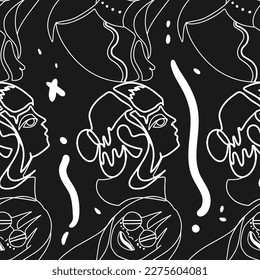 Impresionante Diseña Un Conjunto De Ilustraciones De Vectores Impulsados Por La Mano Que No Es Perfecto. Resumen minimalista de caras, manos y formas en estilo de silueta contemporáneo.