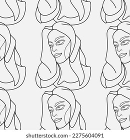 Stunning Designs Seamless Hand-Drawn Vector Illustrations Bundle. Minimalistic Abstract Faces, Hands, and Shapes in Contemporary Silhouette Style.
