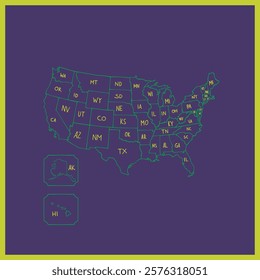 Stunning detailed map of America Gulf 