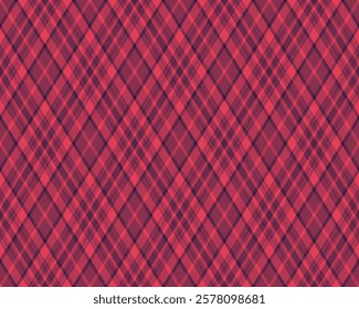 Stunning diagonal plaid pattern in rich red and burgundy hues. Perfect for textile design, website backgrounds, or any project needing a sophisticated, textured look.