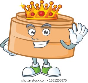 A stunning of dimsum basket stylized of King on cartoon mascot style
