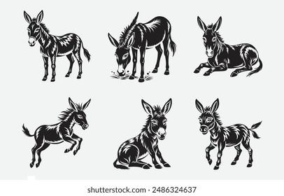 Stunning Donkey Silhouette Vector, Perfect for Any Creative Project