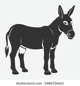 Stunning Donkey Silhouette Vector - Perfect for Your Design Projects