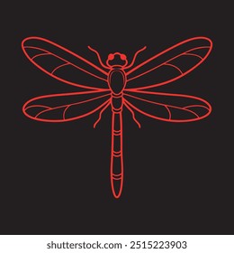 Stunning dragonfly illustration with vibrant wings and delicate details. Perfect for nature-themed projects, digital designs, and artistic backgrounds. High-quality vector for versatile use.