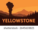 The stunning dusk skyline of Yellowstone National Park captures the vibrant colors of the sunset over the park’s famous geysers and hot springs, providing a serene and unforgettable experience