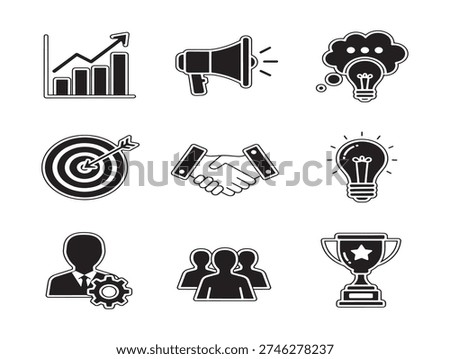 Stunning and Dynamic Engagement Analytics Dashboard Icon Set
