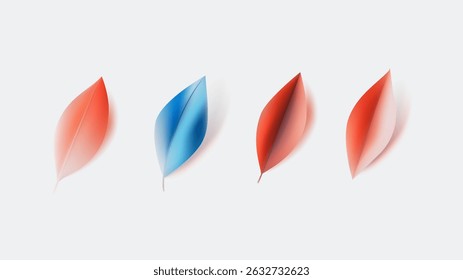 Gradientes impressionantes e elegantes de folhas abstratas com várias cores e desenhos