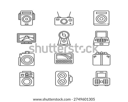Stunning entertainment outline collection creative vector design