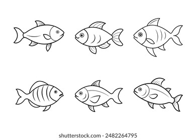 Stunning Fish Line Art Vector Illustration - High Quality and Detailed Designs