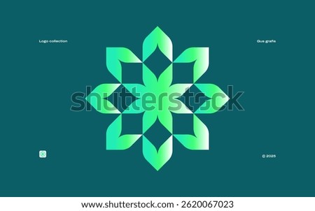 Stunning floral logo designed in Arabic style that emphasizes elegance, richness, harmony and beauty with its smooth curves and symmetrical motifs. Suitable logo for cosmetics beauty, fashion, etc.