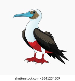 A stunning frigatebird glides effortlessly above the turquoise ocean, its long, slender wings stretched wide and forked tail trailing behind like a shadow. Known for their exceptional flying abilities