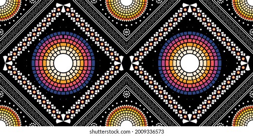 Stunning geometric background.contemporary tribal style seamless pattern.pattern ethnic graphic design print.Henna Mandala.Tribal African Inspired Pattern.carpet,wallpaper,wrapping,embroidery sty