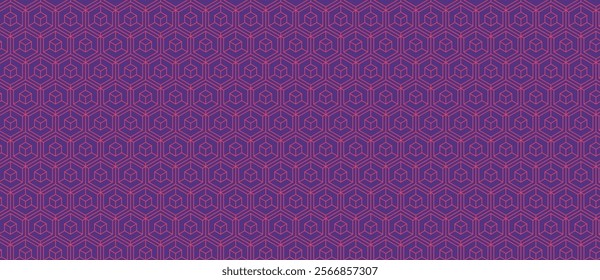 Stunning geometric pattern featuring repeating hexagonal shapes with embedded cubes.  Perfect for backgrounds, website design, textile prints, and modern branding.