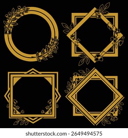 Stunning Gold Floral Frames Premium Decorative Set Packs Breath Taking