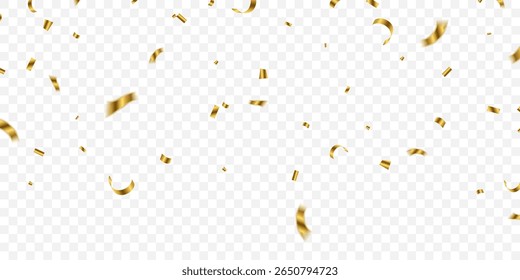 Stunning golden confetti background zigzag down for celebration. Vector illustration of festive decoration.