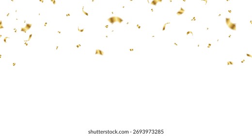 Incrível fundo de confete dourado ziguezague para baixo para comemorar. Ilustração vetorial da decoração festiva.