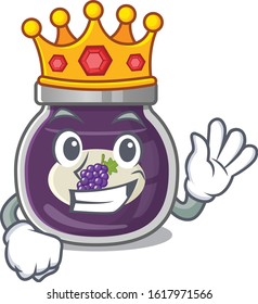 A stunning of grape jam stylized of King on cartoon mascot style