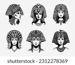 A stunning hand drawn illustration of Cleopatra in a logo design that captures her legendary charm and sophistication. Perfect for entertainment, jewelry, and cultural organizations.