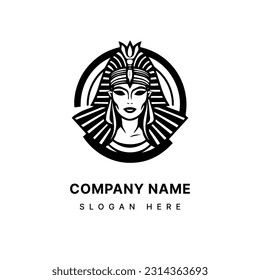 A stunning hand drawn illustration of Cleopatra in a logo design that captures her legendary charm and sophistication. Perfect for entertainment, jewelry, and cultural organizations.