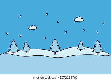 Stunning Hand Drawn Winter Backdrops for Design
