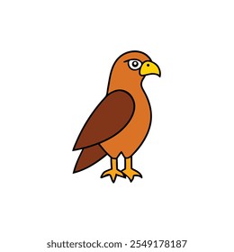 A stunning hawk vector illustration silhouette, embracing under a full moon. This detailed line art design features a bold silhouette of a hawk in flight, perfect