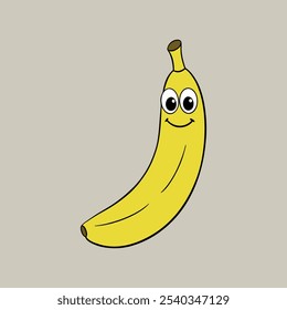 A stunning illustration of a banana in vector art style.