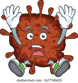 A stunning infection coronavirus cartoon character with happy face