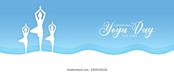 stunning international yoga day banner to promote wellness and relaxation vector