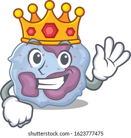 A stunning of leukocyte cell stylized of King on cartoon mascot style