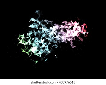 Stunning lights and flames mixed with triangle
