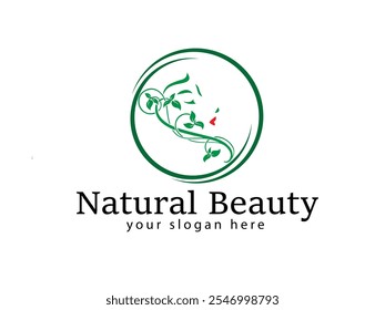 Un impresionante diseño de logotipo que celebra la belleza natural con elegantes tonos de verde, evocando frescura, tranquilidad y elegancia sostenible