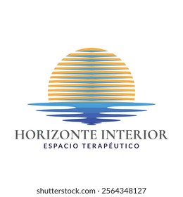 A stunning logo featuring a rising sun over the sea, symbolizing new beginnings, hope, and natural beauty. Perfect for businesses connected to the ocean, sunrise, or nature.