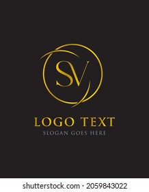 A stunning luxurious modern Sans Serif letter type S and V links logo template