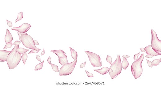 Magnólia impressionante flores em ramos delicados. Pétalas rosa suaves exalam elegância e charme, perfeito para desenhos florais, impressões e decoração de casa. Uma graciosa ilustração botânica cheia de beleza.