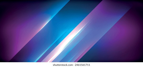 A stunning mix of electric blue and magenta creates a vibrant visual effect lighting on a purple and violet background. The glowing lines resemble gas in the sky, giving a lens flare effect