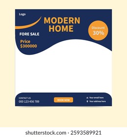 Stunning Modern Home for Sale Facebook and Instagram Post. Perfect Family Living with Spacious Interiors, Prime Location, and Stylish Design.
