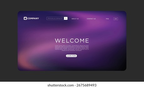 Stunning modern website welcome screen with elegant design, ideal for online business branding