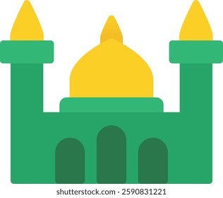 Stunning Mosque with Golden Dome Design