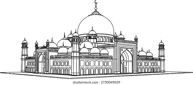 A stunning mosque with a large central dome and multiple smaller domes, surrounded by minarets and intricate architectural details.