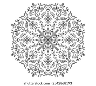 Um design de vetor de motivo impressionante com padrões intrincados e elementos vibrantes. Perfeito para uso em design têxtil, papéis de parede, impressões de moda e arte digital. Este design perfeito 