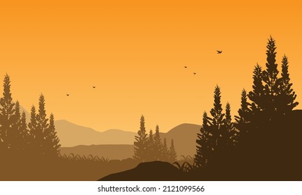 Stunning mountain views from the out of town at dusk