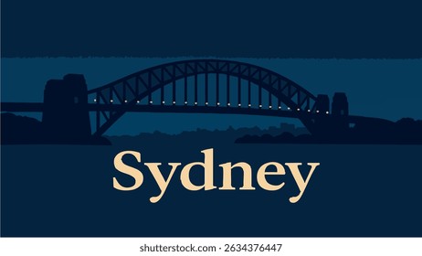 Uma impressionante cena noturna da Ponte Harbour de Sydney, iluminada contra o céu escuro, com as luzes da cidade refletindo fora da água