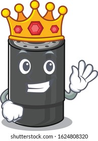 A stunning of oil filter stylized of King on cartoon mascot style