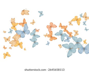 Stunning orange butterflies with orange accents on a white background. A perfect choice for nature-inspired designs, invitations, wallpapers, and decor. High-quality, vibrant, and eye-catching artwork