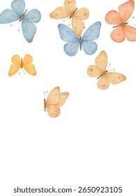 Stunning orange butterflies with orange accents on a white background. A perfect choice for nature-inspired designs, invitations, wallpapers, and decor. High-quality, vibrant, and eye-catching artwork
