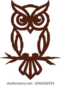 A stunning owl perched gracefully on a tree branch, with piercing eyes and a soft, textured feather coat