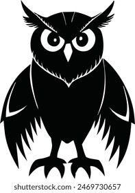 Stunning owl vector art: vibrant illustration capturing the beauty of this majestic bird.