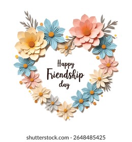 Stunning Paper Flower Arrangement for Friendship Day Card Design